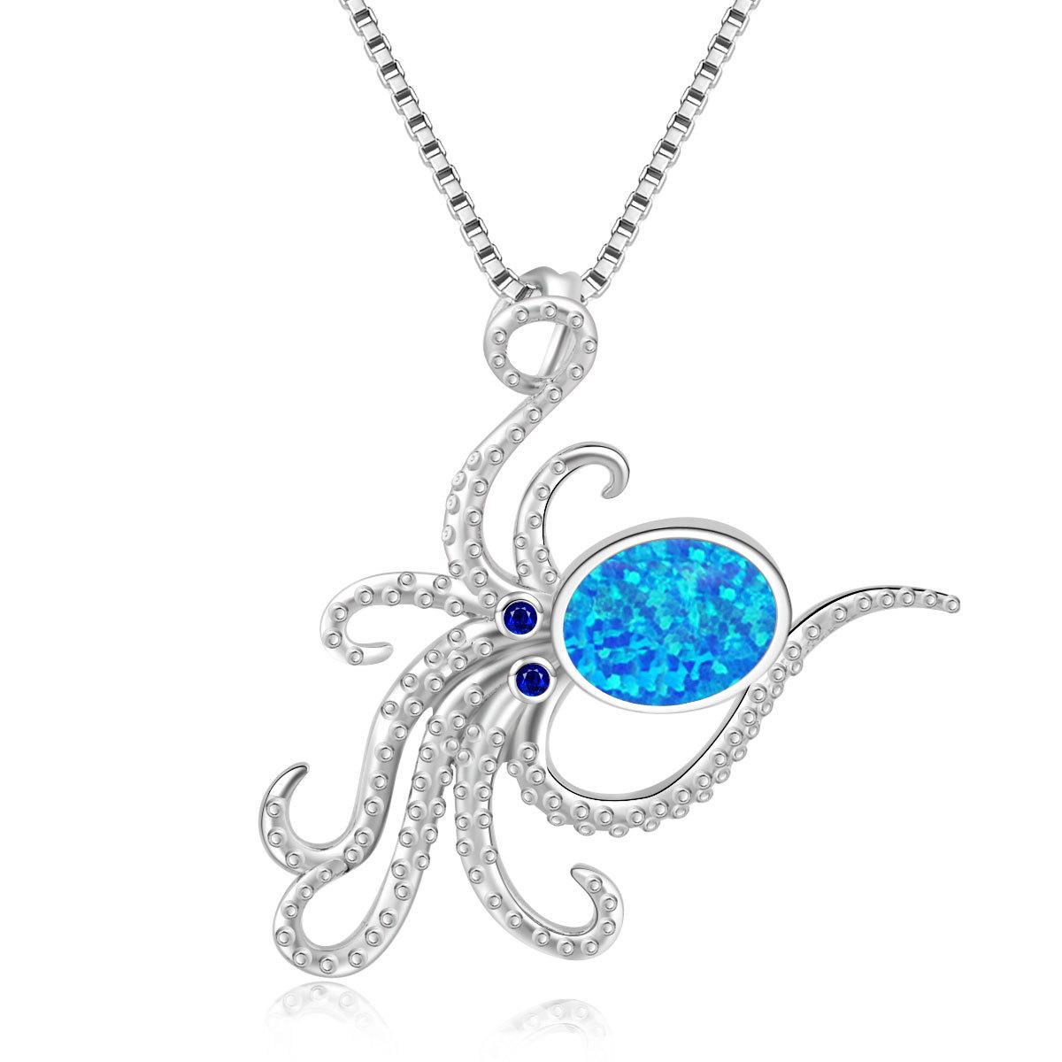 2026 Octopus Octopus Pendant Necklace Fashion Treasure Jewelry 45CM синий