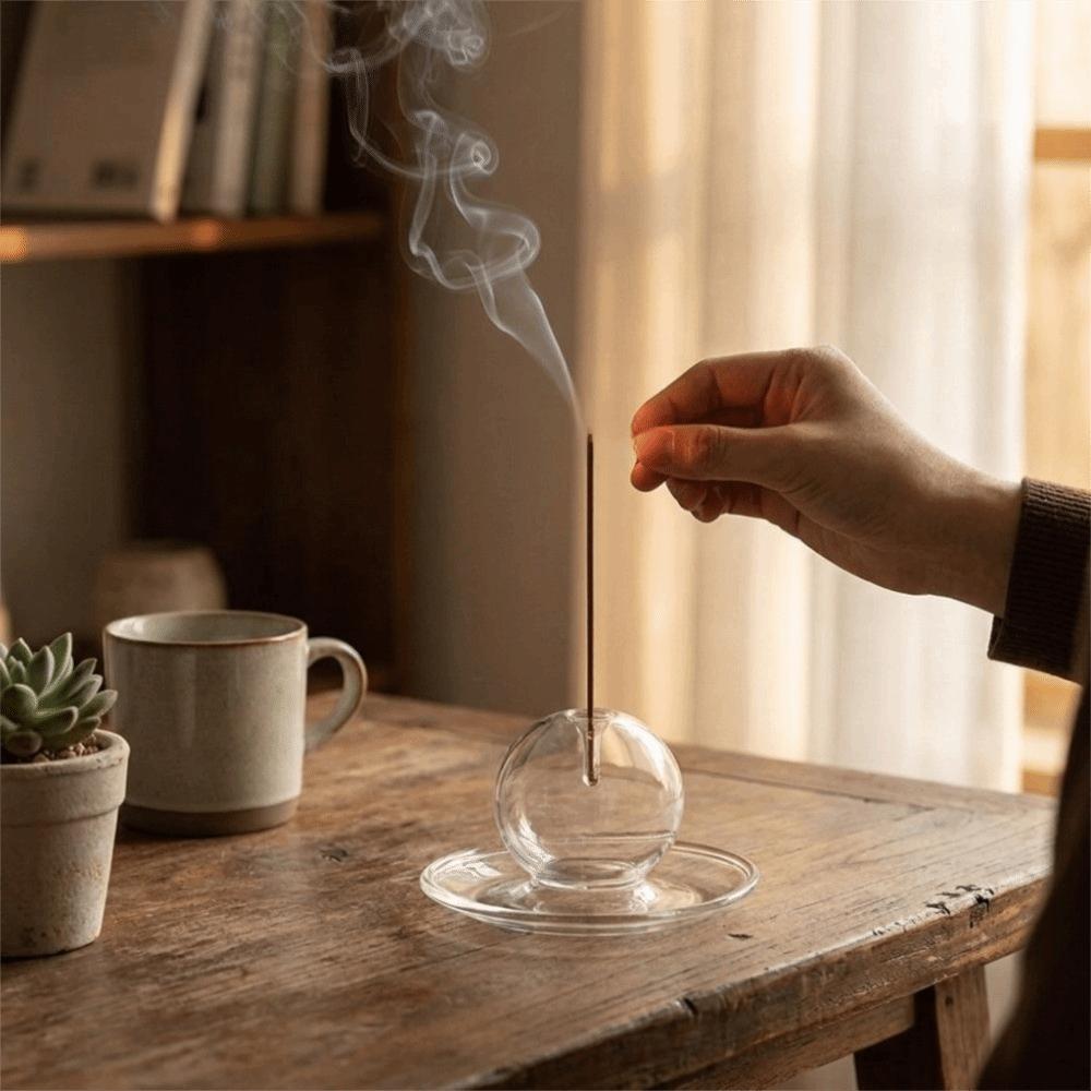 Integrated Ball Design Incense Holder With Tray Incense Sticks Tray Tabletop Incense Base  Yoga