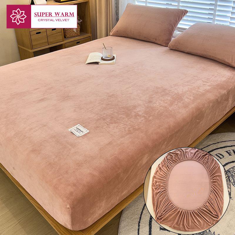 

WASART теплая зимняя простыня из бархатного флиса с резинкой, эластичный чехол для матраса, парное постельное белье, роскошная двуспальная кровать, термопростыня размера king size Pillowcase No sheet