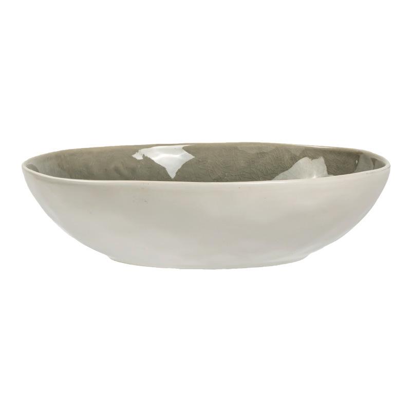 High Value Ice Crack Glaze Ceramic Bowl Household Open Bowl Vegetable Bowl Salad Bowl Tableware Round Large Bowl Ramen Bowl