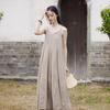 Summer Dark Style Stitching Large Pendulum Bottoming Skirt with Strap Spray Dye Dress