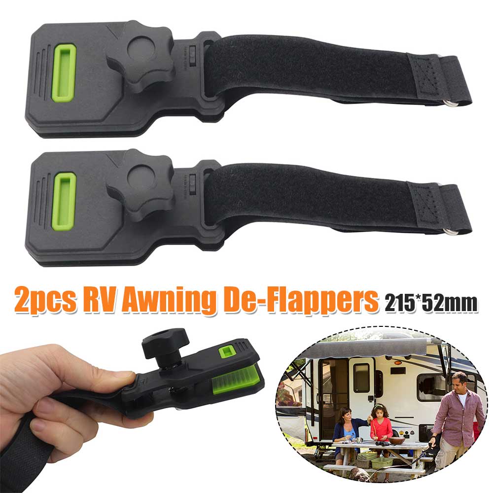 2Pcs RV Awning De-Flappers Nylon RV Canopy Fixture Travel RV Awning Clips RV Awning Clamps RV Sunshade Accessories