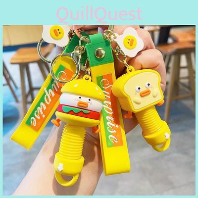 Delightful Cartoon Food Keychain With Stress Relief Feature Perfect For Car And Backpack