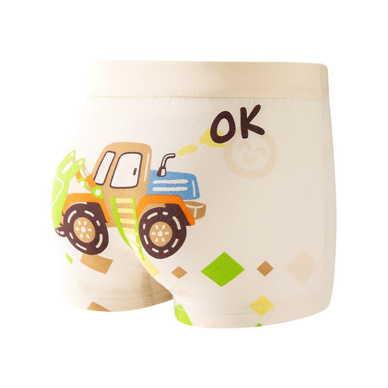4 Pezzi Boxer da Ragazzo in Cotone Stampa Cartoni Animati Morbido Traspirante Biancheria Intima per Bambini Pantaloncini Piccoli Ragazzi