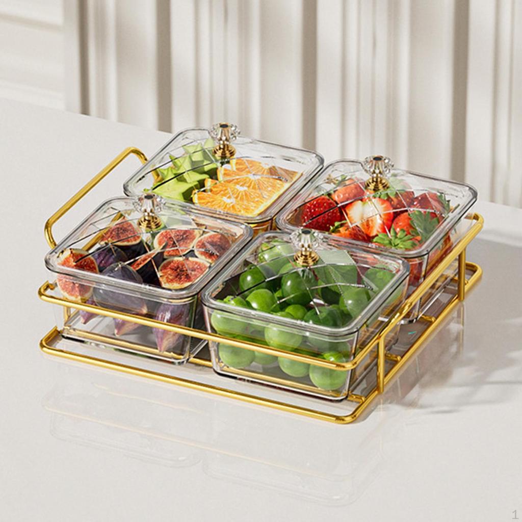 Dry Fruit Tray Appetizer Serving Plate Decoration Removable Divided Snacks Dish Food Storage Box for
