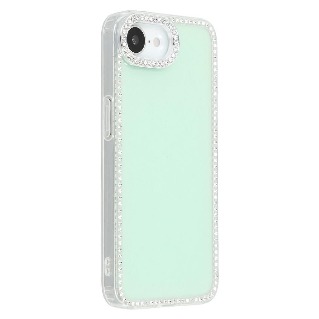 For iPhone 16e Case Rhinestone Edge Glitter Back TPU+PC IMD Phone Cover