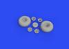 Eduard 1/48 Brassin Boeing B-17 Flying Fortress Wheels with Oval Treads (for HK Models) Plastic Model Parts EDU648644