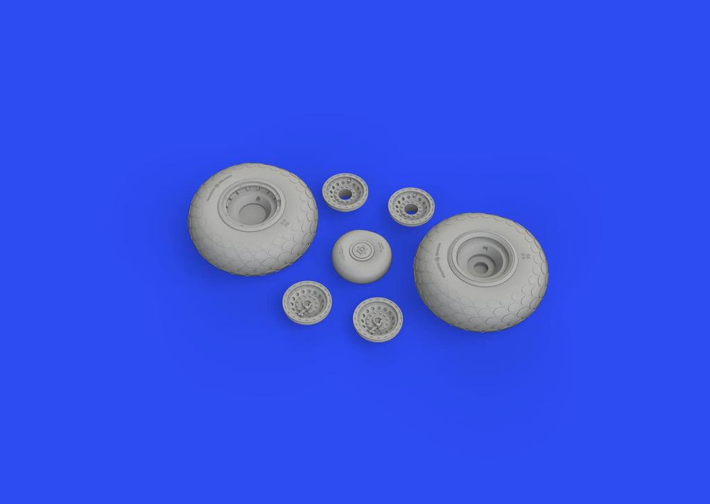 Eduard 1/48 Brassin Boeing B-17 Flying Fortress Wheels with Oval Treads (for HK Models) Plastic Model Parts EDU648644