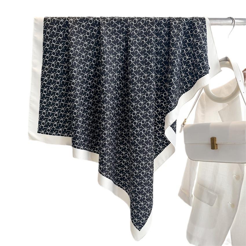90 * 90cm New Twill Silk Simple Sun Protection Warm Large Square Scarf Shawl Headscarf For Women