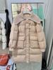Winter new down jacket women's medium and long knitted collar waist and thin decorative warm versatile jacket