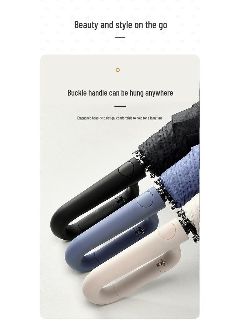 Loop Umbrella: Automatic Folding Large High-End Dual-Use Sun and Rain Umbrella for Men and Women