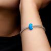 Pandora Opalescent Ocean Dark Blue Opal Charm 925 Silver Pendant Women's Blue 791691C02