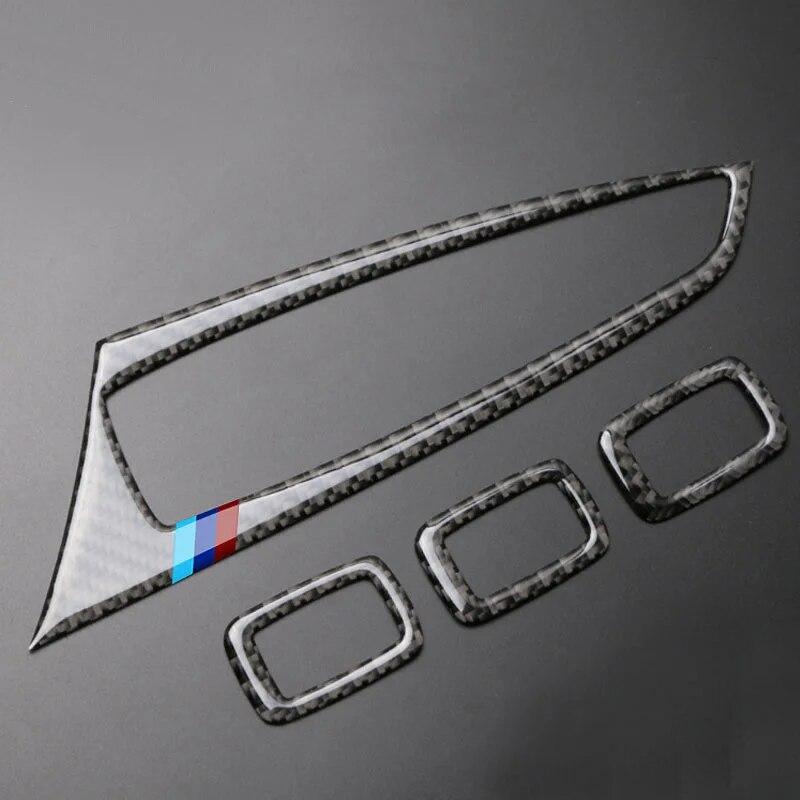 Carbon Fiber Car Window Lift Switch Panel Decorative Stickers Auto Interior Modified Accessories For BMW X3 F25 X4 F26 2014-17
