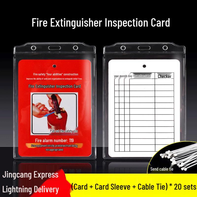 Fire Safety Inspection Record Card Kit with Sleeves