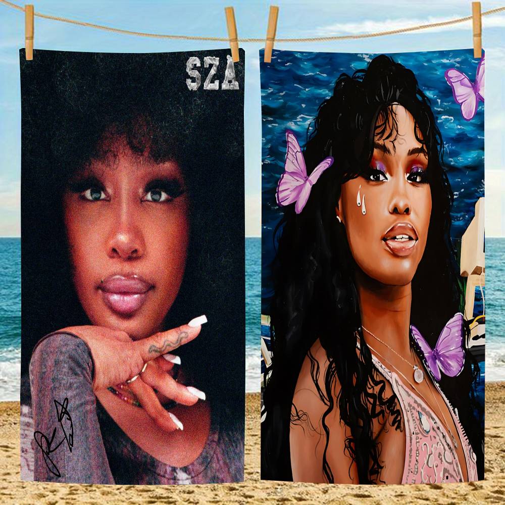 New Music Album SZA Sos Microfiber Blanket Quick Drying Beach Towels Oversized Printing Super Absorbent Pool Towel Blanket