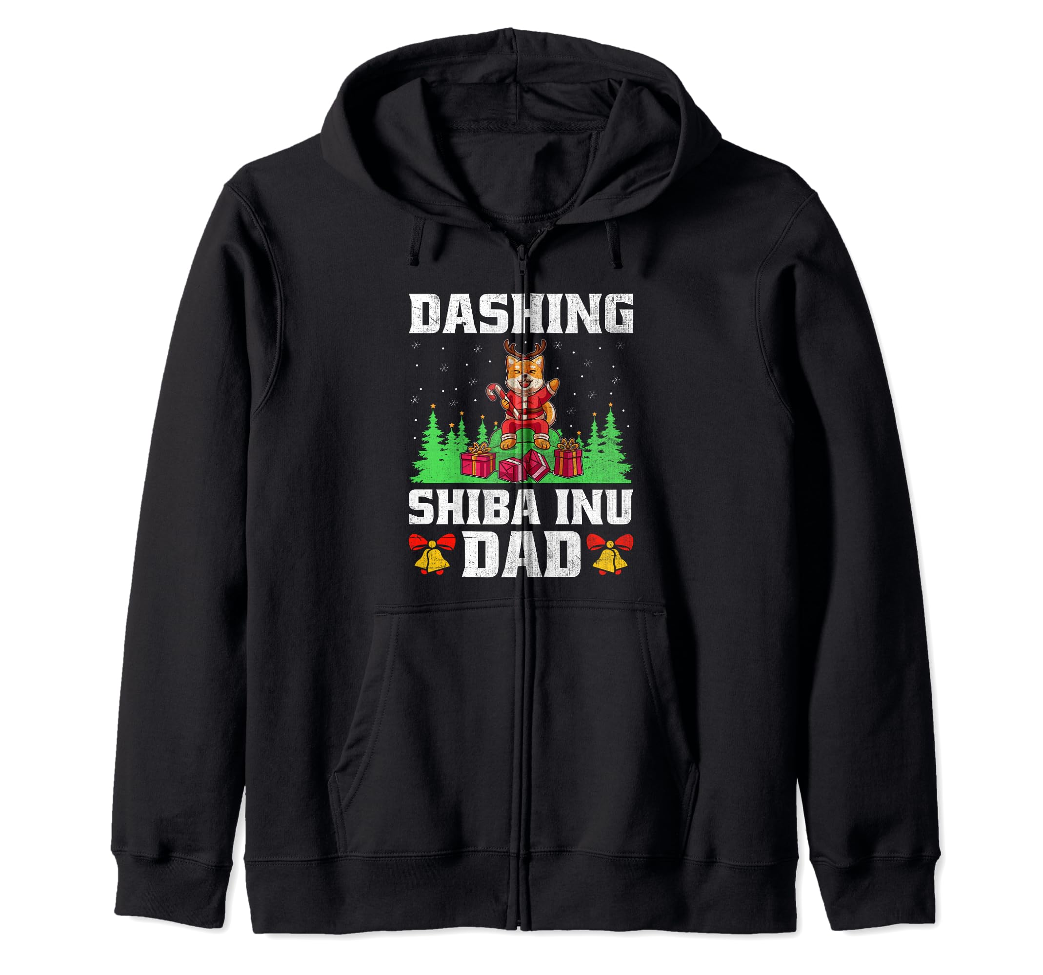 

Christmas Shiba Inu Dad Dog Lover Owner Animal Rescue Zip Hoodie чёрный