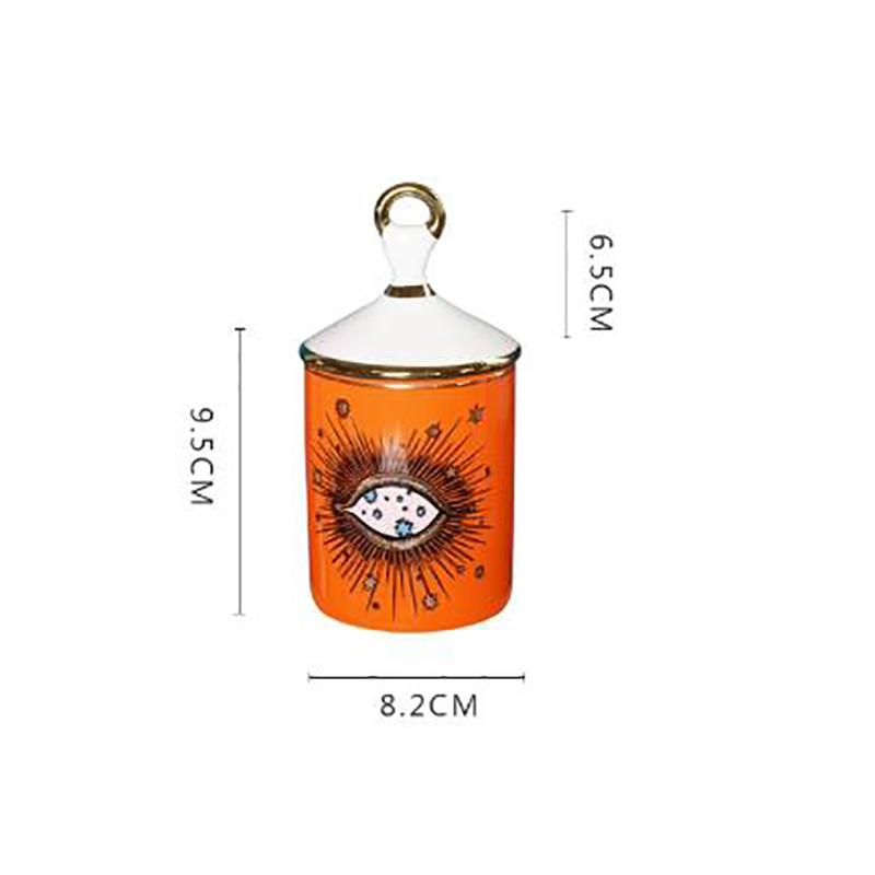Europäische Keramik Bonbonglas Kerzenhalter Kreatives Auge Schmuck Duftende Wattestäbchenbox Heim Desktop Dekor Stifthalter Kerzenglas