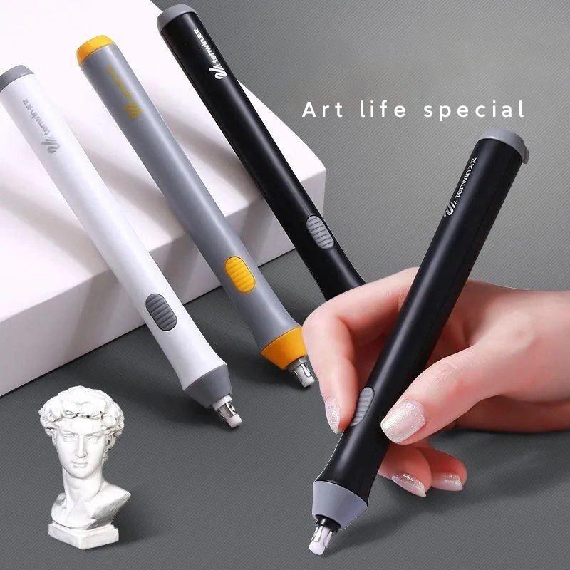 Electric Erasers Less Rubber Crumb Thick/Thin Rubber can be Changed Simple Korean Stationery Safe and Efficient School Supplies