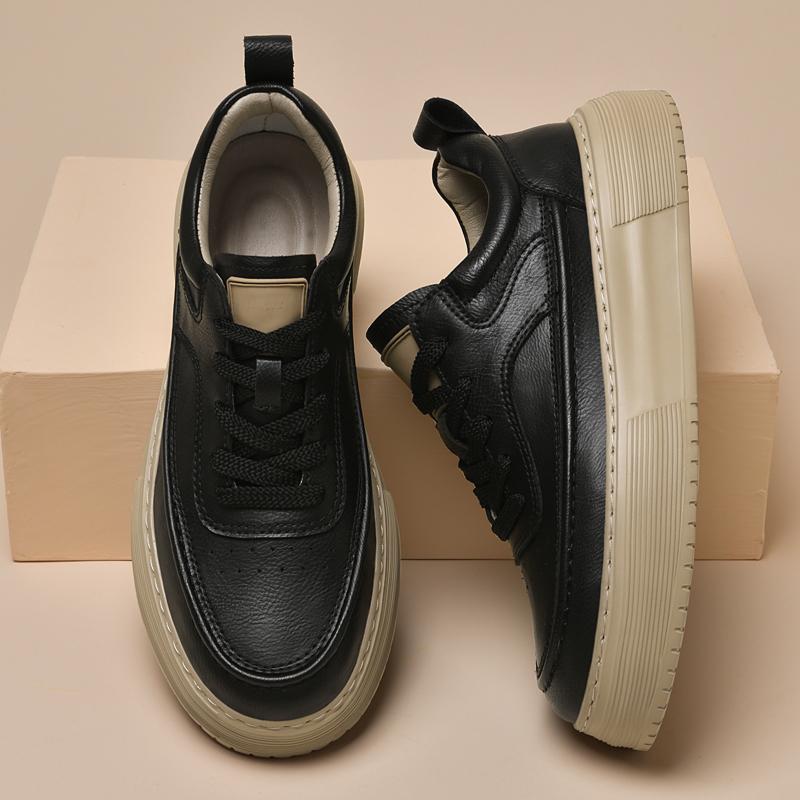New Trendy All-match Casual Shoes Genuine Leather Sneakers Classic Mens Vulcanize Shoes Outdoor Leisure Walking Shoe Skate Flats