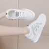 Spring, Summer, Autumn and Winter Women's Low-top Round-toe Lace-up White Shoes
