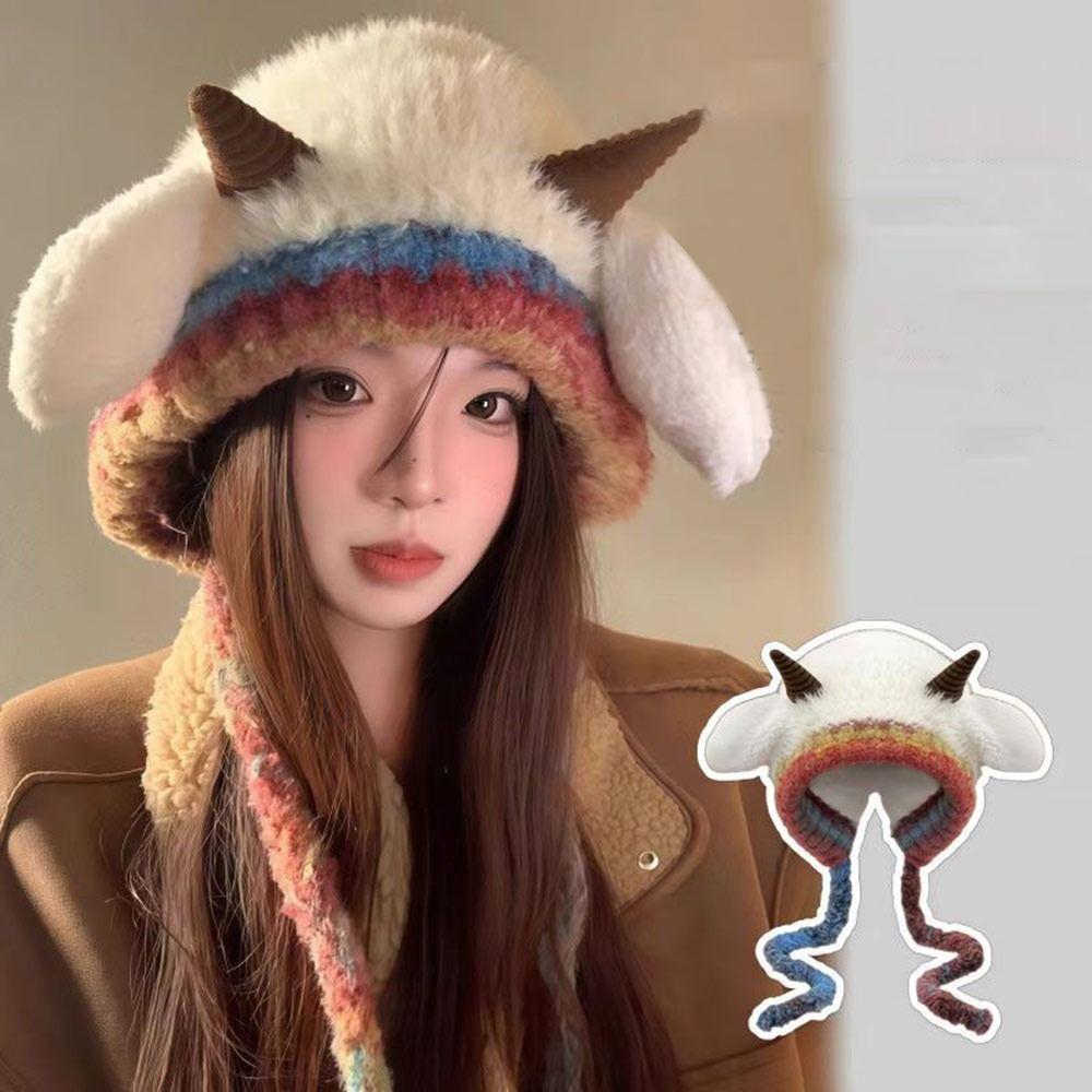 Fashion Thick Knitted Hat Warm Ear Protection Beanies Hat Pullover Hats
