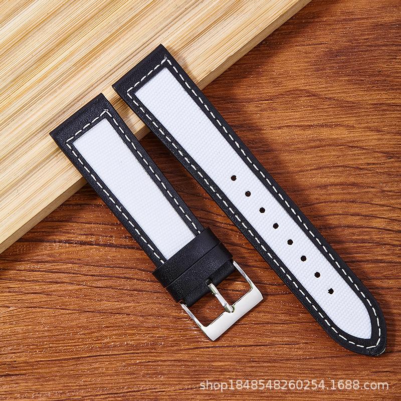 Nylon Sticker Leather Strap Is Suitable For Men And Women 20Mm/22Mm/High Value With Genuine Leather Strap