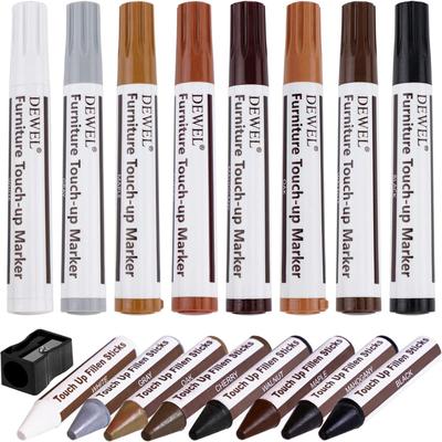 DEWEL Bodenfarbe Abblättern Kratzer Kratzer Holzmöbel Reparatur Möbelreparatur Reparatur Reparatur 8er Set mit Kernspitzer Reparatur, Boden-/Türreparatur,