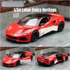 Modèle de voiture miniature 1/34 Lotus Emira Rally Racing en alliage moulé sous pression, véhicule miniature à tirer, collection, cadeau pour enfants garçons