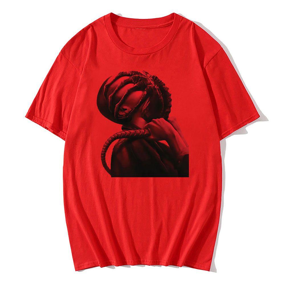 

2025 Осень и Зима Тяжелая Футболка из Чистого Хлопка с Принтом Персонажа Ужасов Мужская и Женская Удобная и Универсальная Футболка 4XL