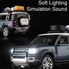 1:24 Scale Land Rover Defender Range Rover Shock Absorption Pull Back Doors Opened Off-road Metal Cars Models for Boys Gifts