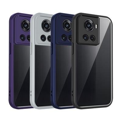 Oneplus 10R CPH2411 Hülle Air Cushion Stoßfest Silikon TPU Bumper Klar Matt Rückseite Hartes Handycase für Oneplus10R 5G