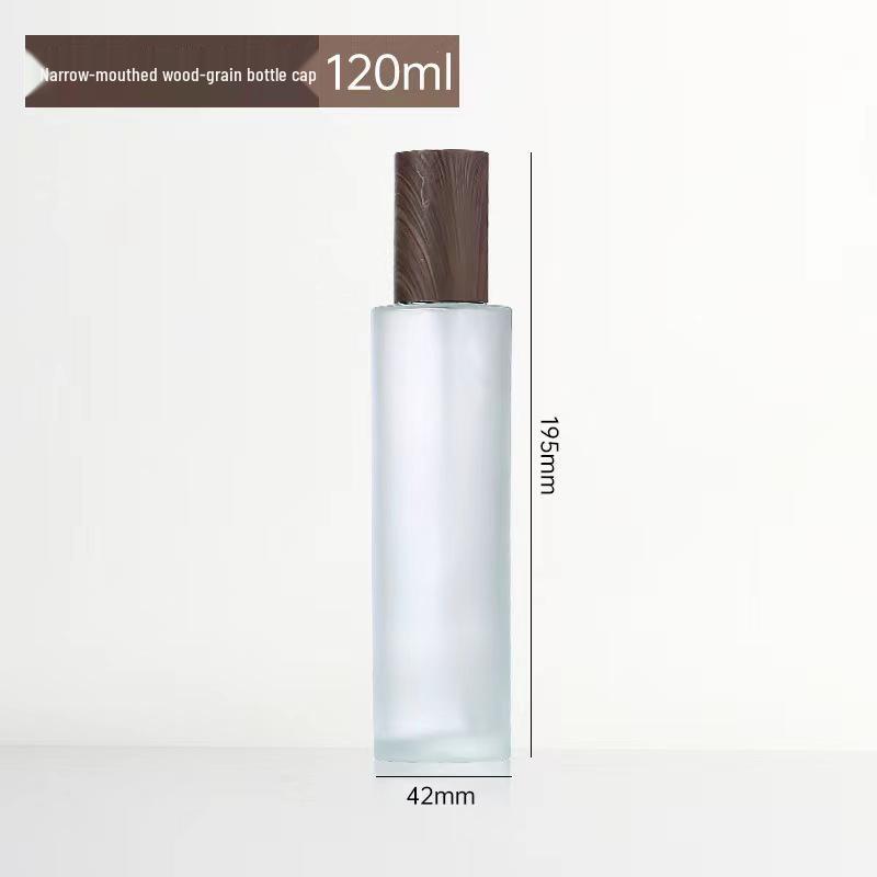 Tarro de Crema Cremosa Esmerilado con Veta de Madera - Botella Cosmética Sellada para Contorno de Ojos y Crema Facial Oscura Recargable