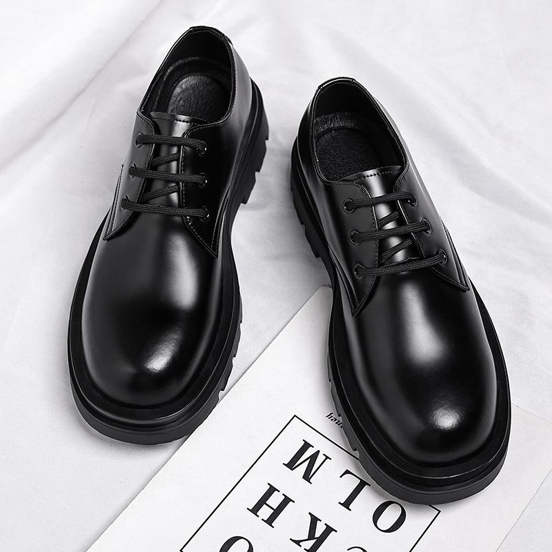 

Ретро туфли из кожи с большой головой, формальные мужские туфли, повседневные одинарные туфли, модные низкие кожаные туфли, кожаные туфли Вэньчжоу 2025 38