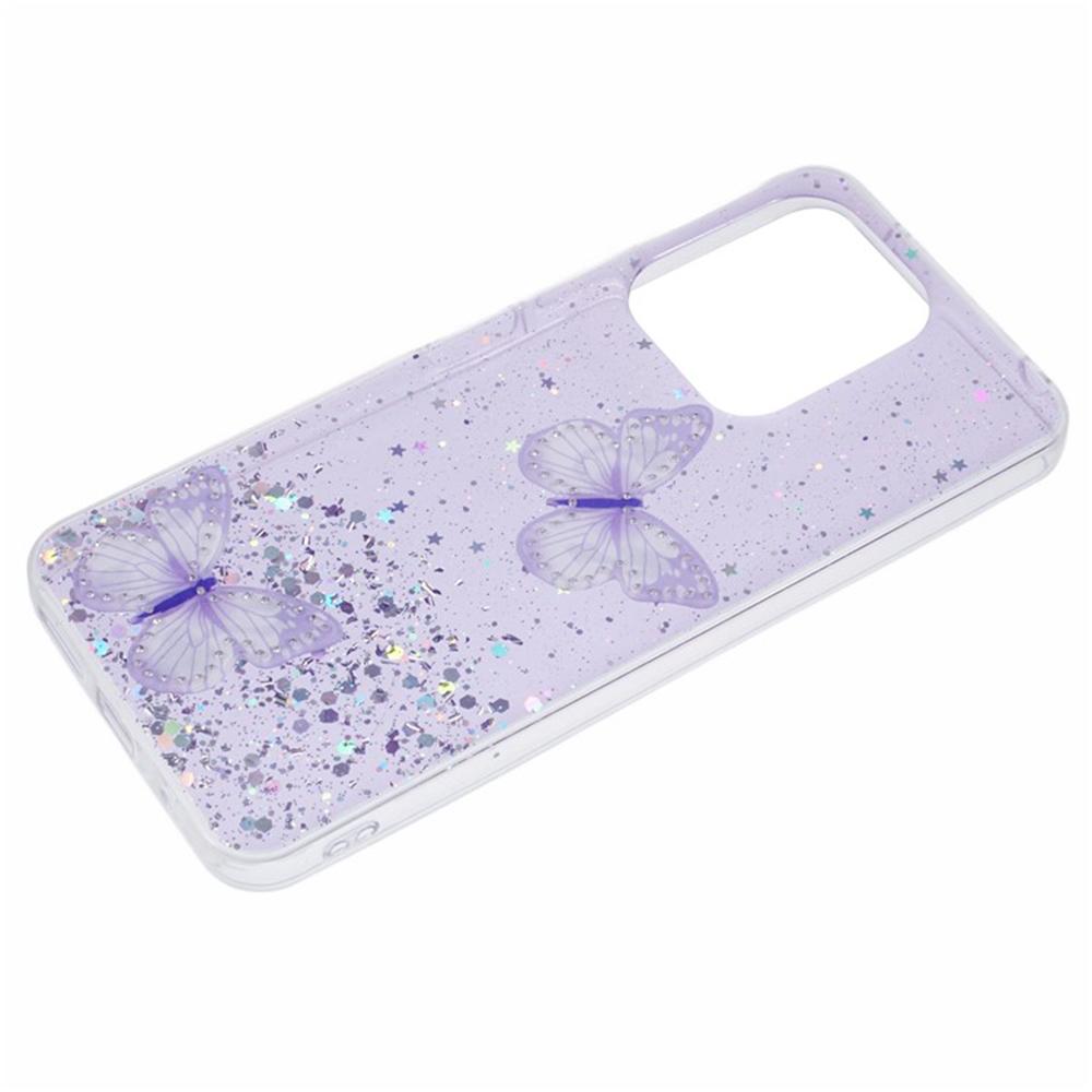 WANLONFENG AW Series for Xiaomi Redmi 13 5G/4G Case with Screen Film TPU Phone Cover PVC Butterfly Epoxy