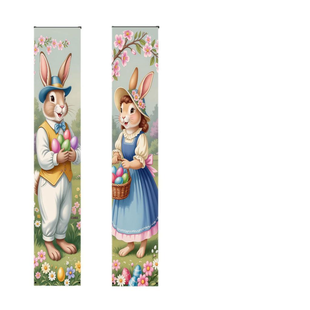 Easter Rabbit Egg Decorations, Celebration Couplet for Spring Party