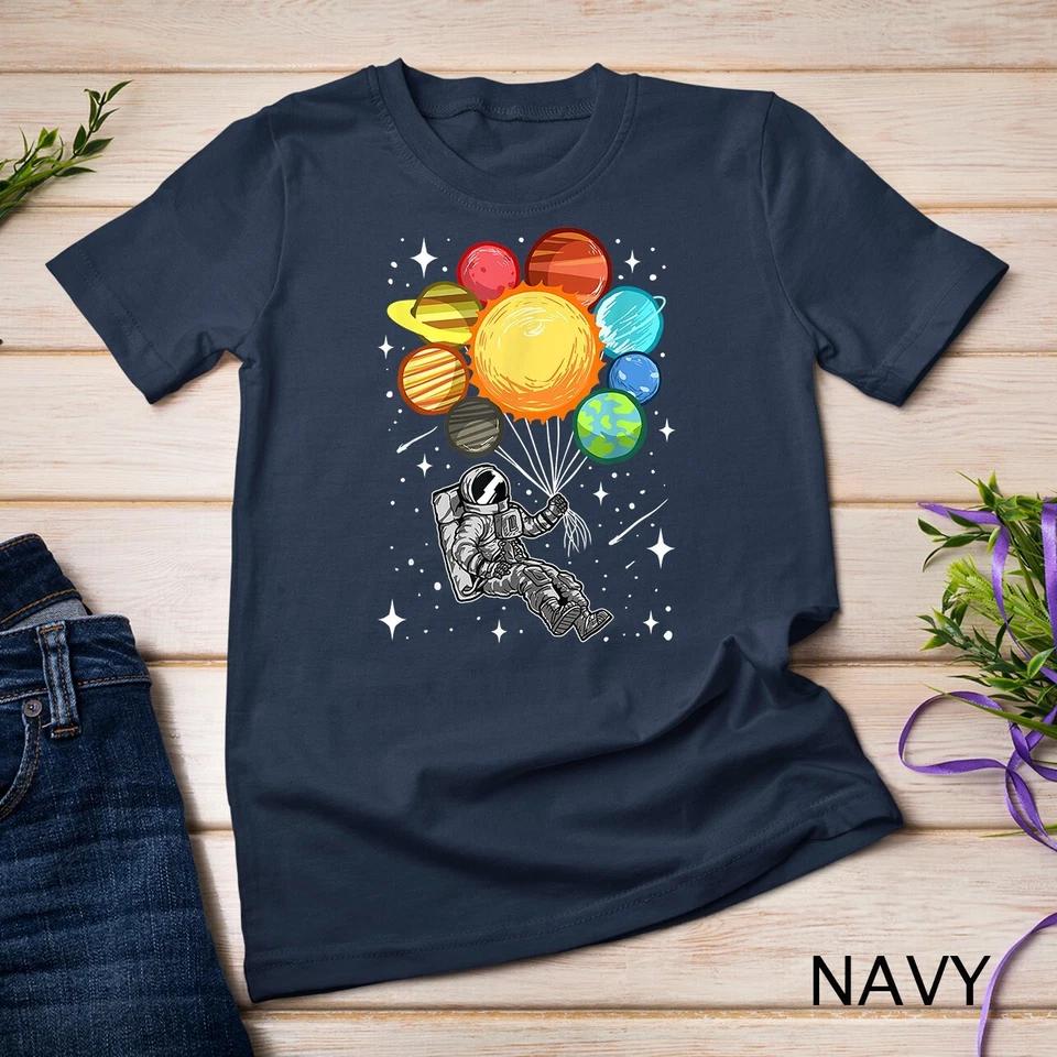Astronaut Space Spaceman Moon Mars Balloons Planets T-Shirt Unisex T-shirt 5 XL