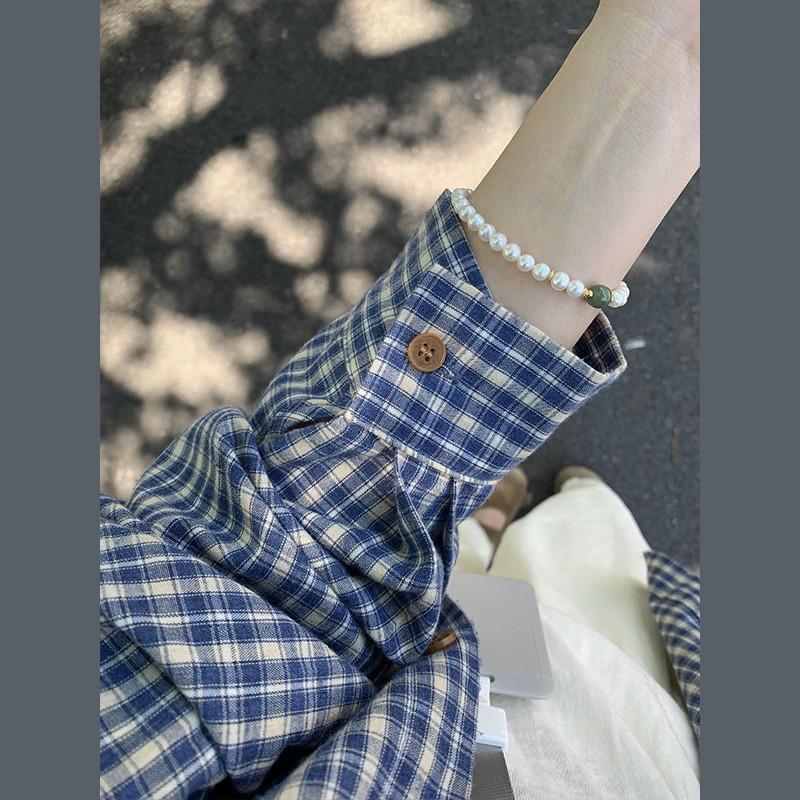 Women s Yellow Plaid Retro Shirt Jacket - Loose, Casual Style for Early Spring M (95-110 lbs)