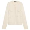 Zaprha 2025 Autumn New French Style Design Sense Pocket Decoration Round Neck Long Sleeve Knitted Outerwear 6427021