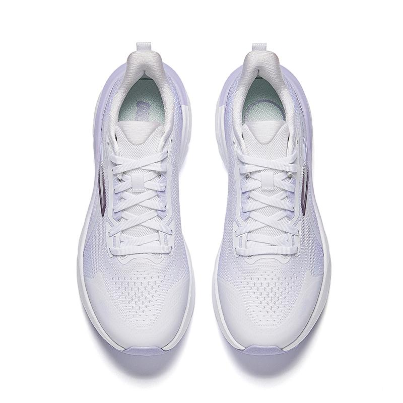 Anta Cloud Feel Simple Versatile Shock Absorption Rebound Lightweight Low Top Casual Running Shoes Women Sneaker White Purple 922525537-2