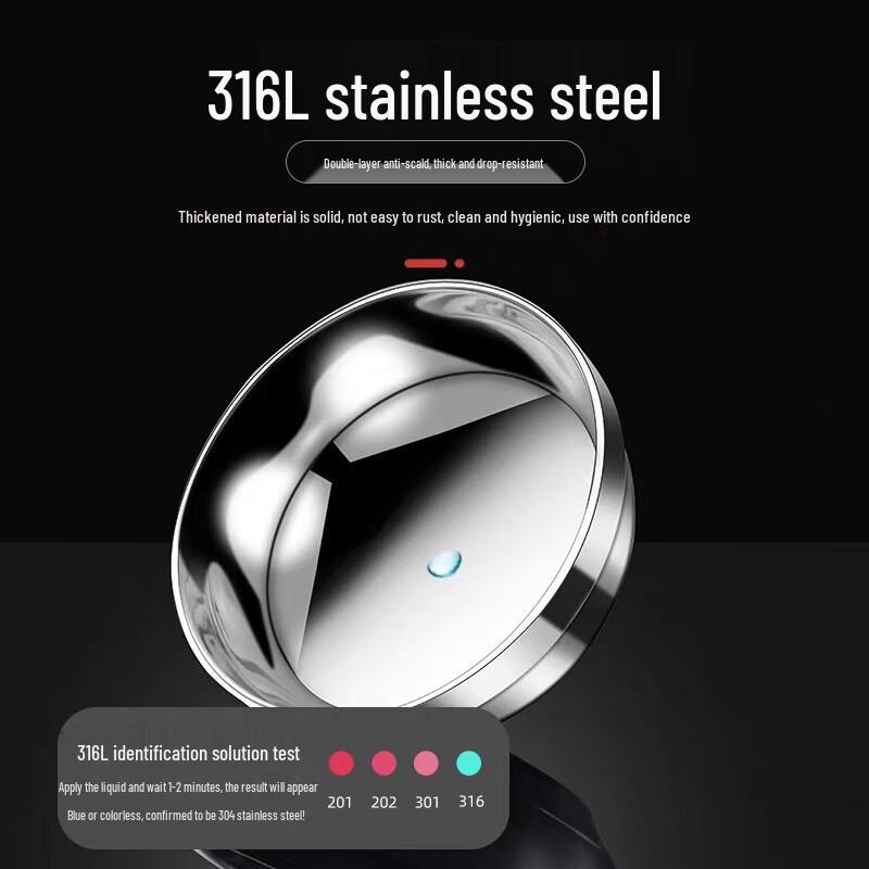 Saint-Erdun 316 Stainless Steel Double-Layer Insulated Bowl