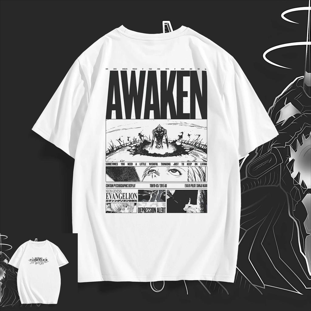 Hot Sale Anime Century Evangelion EVA Graphic Print Short Sleeve Summer New Tee Men Women Streetwear Hip Hop Harajuku Fashion Loose Oversized Top