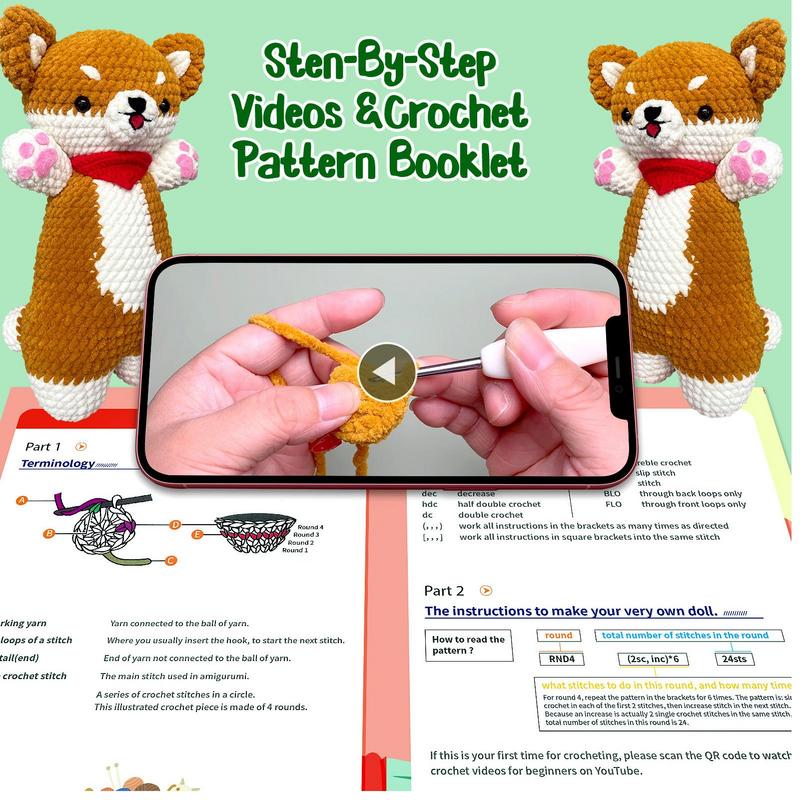 Kit Croșetat pentru Începători Câine Animal Kit Tricotat Kit Croșetat Pentru Începători Kit Croșetat Animal Drăguț Set de Echipamente pentru Croșetat Începători