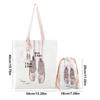 Large Capacity Ballet Shoulder Bag Canvas Mini Bag Pendant Toe Shoes Drawstring Bag  Travel