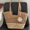JIAERDI Sweet Khaki Straw Woven Handbag Women Large Capacity Hollow Out Shoulder Bags Ladies Travel Beach Vacation Tote Bag 2025