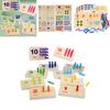 Wooden Montessori Math Learning Stick Color Recognition Matching Board Educational Toy For Early Childhood