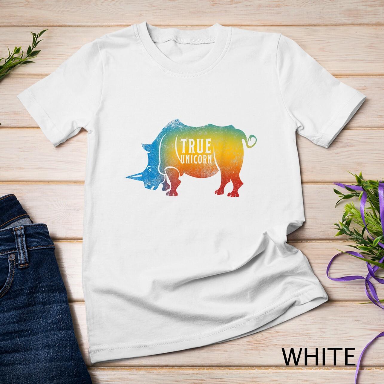 True Unicorn Cute Rhino Save Rhinoceros Tee Shirt Gift Unisex T-Shirt Mens Womens Tees Top 4XL