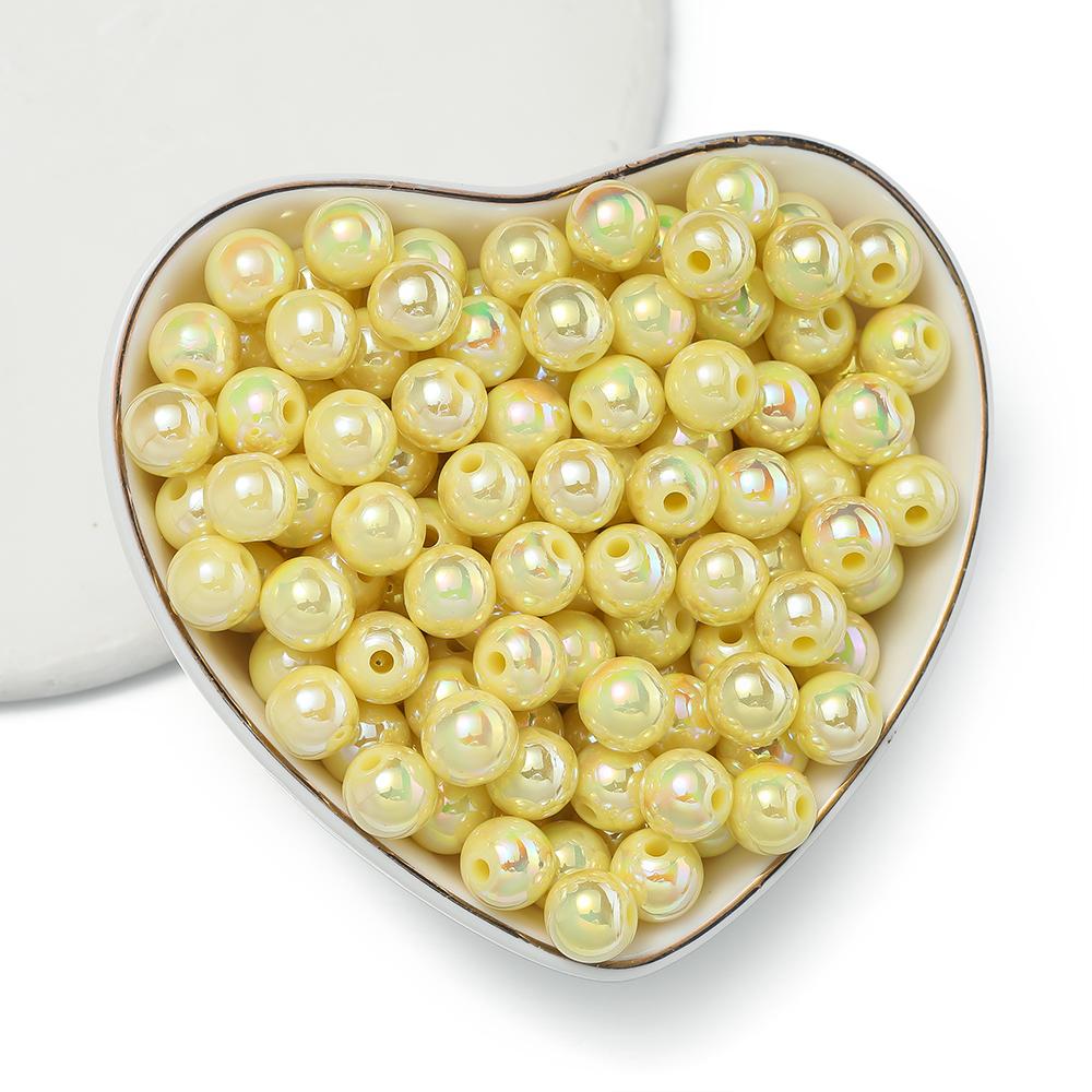 50/100pcs 6/8/10mm AB Color Acrylic Beads Round Loose Spacer Beads for Jewelry Making DIY Handmade Necklace Bracelet Accessories