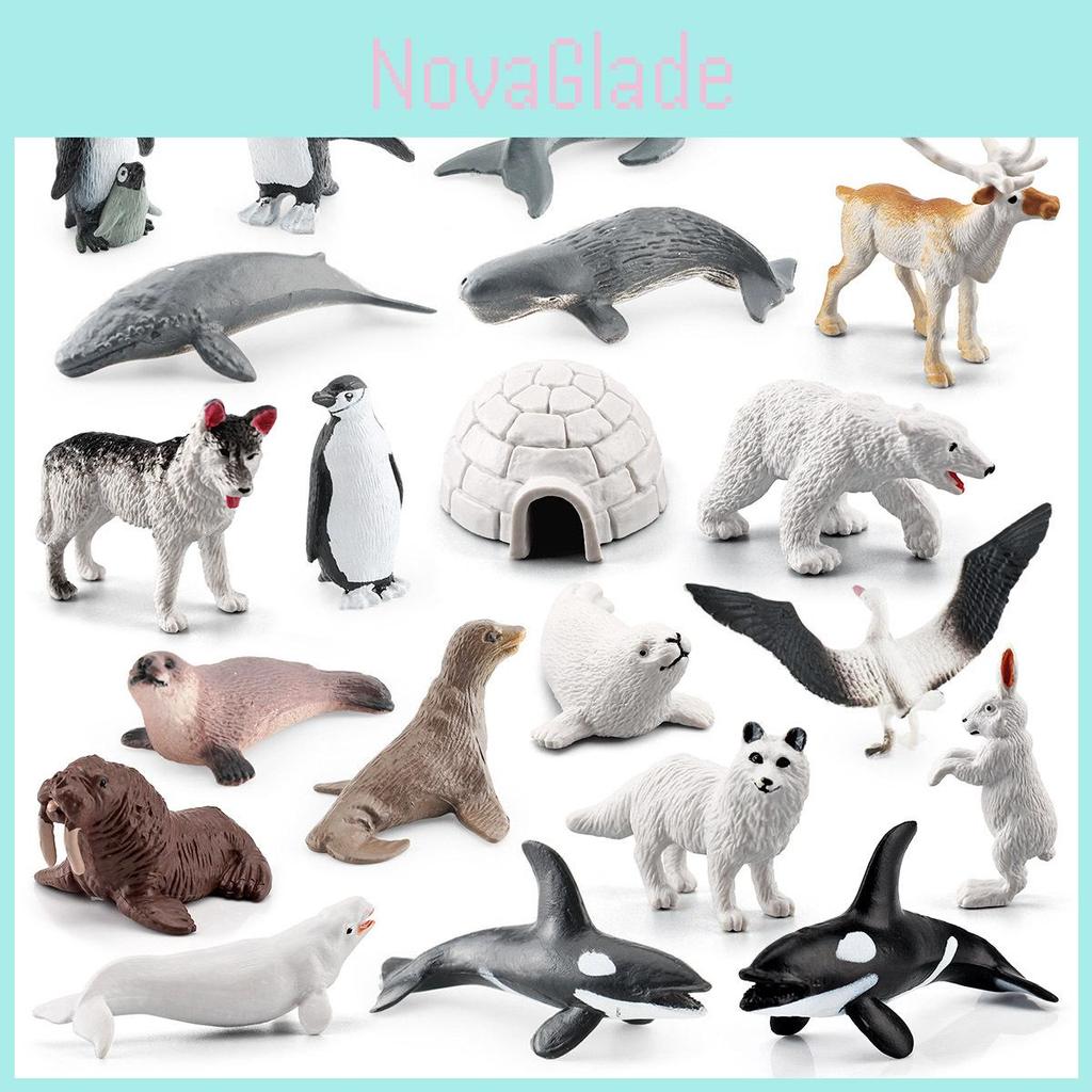 Set de Figuras de Animales del Ártico de PVC Oso Polar Pingüino con Figuras Realistas de Vida Silvestre para Exhibición Educativa