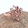 Handmade Silver Rose Gold Plated Lotus Ring 925 Sterling Silver Jewelry Statement Ring
