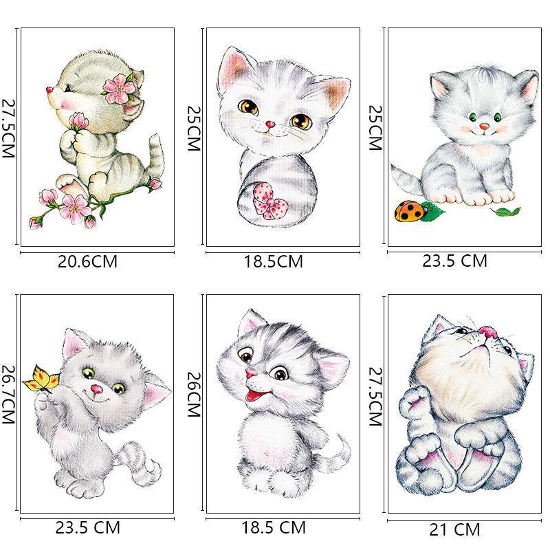 Removable Wall Stickers Mimic Real Cat Toilet Stickers Waterproof Self-adhesive Toilet Stickers Cute Cartoon Kitten Stickers